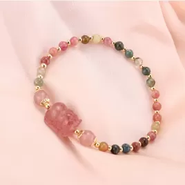 Vòng Tay Tourmaline Mix Charm Tỳ Hưu 